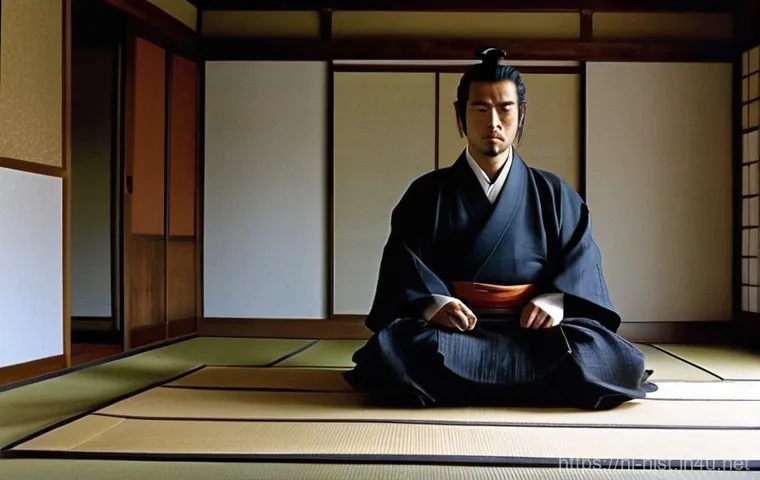 메이지 유신과 일본 근대화 - **Prompt:** A dramatic, wide-angle shot depicting the historic arrival of American Commodore Matthew...