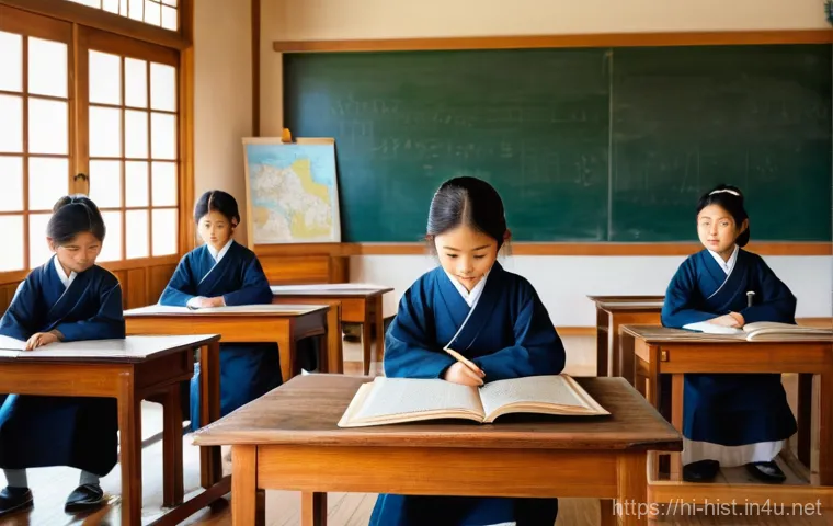 메이지 유신과 일본 근대화 - **Prompt:** A poignant scene illustrating the transition of the samurai class during the early Meiji...