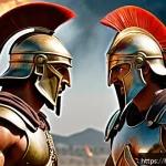 Home 18 트로이 전쟁과 호메로스의 일리아스 - A dramatic and detailed scene of Achilles and Hector facing each other on the battlefield, both full...